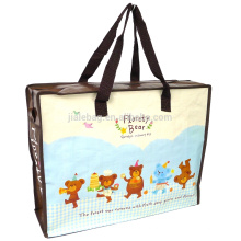 Carton New design custom PP woven zipper shoppping bag with handle